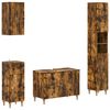 vidaXL 4-teiliges Badezimmer-Schrank-Set ALKMAAR Raucheiche