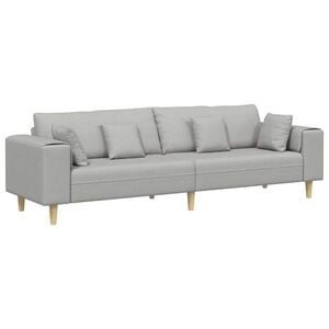 vidaXL Sofa mit Kissen Wolkengrau 250 x 77 x 76 cm Stoff