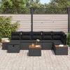 vidaXL Garten-Sofa-Set mit Kissen 8 pcs Schwarz Poly Rattan