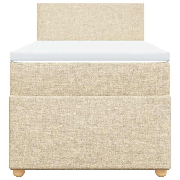 vidaXL Boxspringbett mit Matratze Creme 80x200 cm Stoff