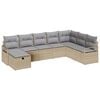 vidaXL Sofa Set 8 stk. 8-Sitzanzahl Beige und Hellgrau Poly-Rattan