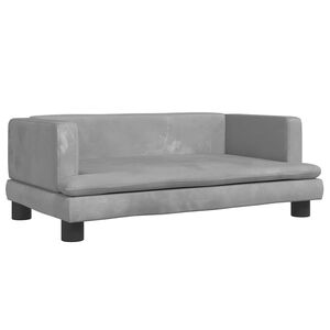 vidaXL Kindersofa Hellgrau 80x45x30 cm Samt