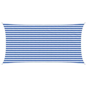 vidaXL Sonnensegel 2,5 x 5 m HDPE Rechteckig Blau und Wei&szlig;
