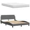 vidaXL Bett mit Matratze Dunkelgrau 120x200 cm Stoff