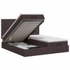 vidaXL Ottoman Bett mit Matratze mit Kopfteil 2 Stk. Dunkelbraun Stoff