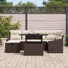 vidaXL Gartensofa-set mit Kissen 7 pcs Braun Poly-Rattan