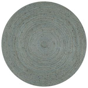 vidaXL Teppich Handgefertigt Jute Rund 120 cm Olivgr&uuml;n
