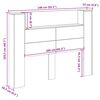 vidaXL Kopfteil-Schrank mit LED mit Regal Beton 140 x 16,5 x 103,5 cm