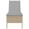 vidaXL Sonnenliege mit Auflage Beige 55x200x44 cm Poly Rattan