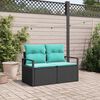 vidaXL Garten-Sofa mit Kissen 120 x 62 x 69 cm Poly-Rattan