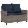 vidaXL 6-tlg. Garten-Sofagarnitur mit Kissen Grau Poly Rattan