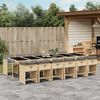 vidaXL 13-tlg. Garten-Essgruppe mit Kissen Beigemischung Poly Rattan