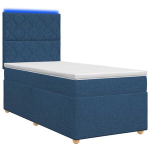 vidaXL Boxspringbett mit Matratze mit Kopfteil Blau 80 x 200 cm Stoff