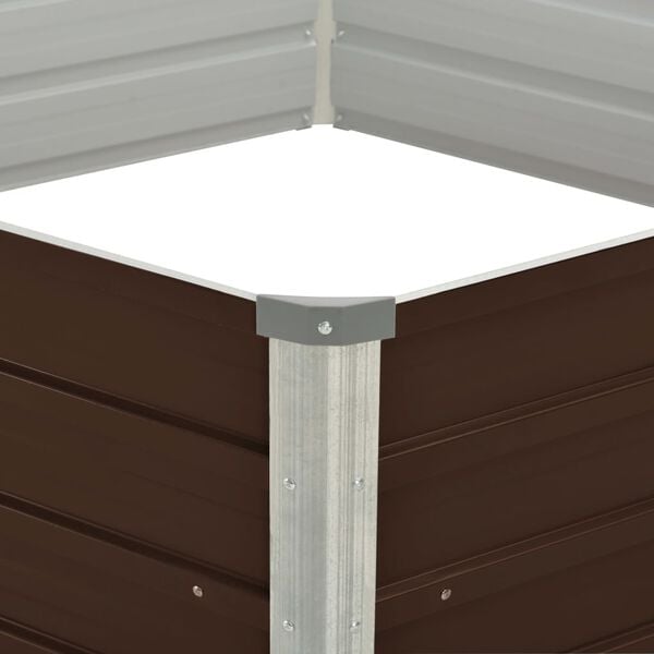 vidaXL Hochbeet Braun 129 x 129 x 45 cm Verzinkter Stahl