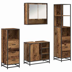 vidaXL Badezimmerm&ouml;bel-Set 4 stk. Altholz 65 x 33 x 60 cm