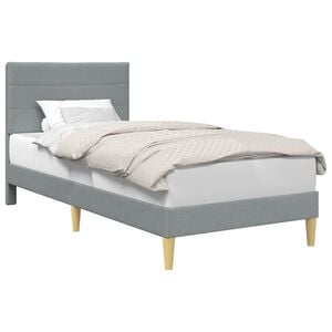 vidaXL Bettrahmen mit Kopfteil Hellgrau 80 x 200 cm Stoff