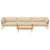 vidaXL Sofa Set mit Kissen Uni 4 pcs Beige Massivholz Akazie