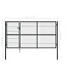 vidaXL Gartentor mit Pfosten Stahl 350×140 cm Anthrazit