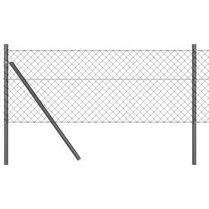 vidaXL Bodenmontierter Maschendrahtzaun 10 x 0,4 m Grau Netz