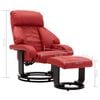 vidaXL TV-Sessel mit Fu&szlig;hocker Rot Kunstleder