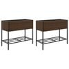 vidaXL Hochbeete mit Ablage 2 Stk. Braun 90x40x75 cm Poly Rattan