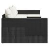 vidaXL 2-tlg. Garten-Lounge-Set mit Kissen Schwarz Poly Rattan