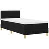 vidaXL Boxspringbett mit Matratze Schwarz 90 x 190 cm Stoff