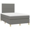 vidaXL Boxspringbett mit Matratze Dunkelgrau 120x200 cm Stoff