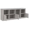 vidaXL Sideboard mit LED-Leuchten Grau Sonoma 164x37x67 cm