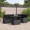 vidaXL Gartensofa-set mit Kissen mit Kissen 6 pcs Schwarz Poly Rattan