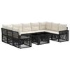 vidaXL Gartensofa-set 10 stk. Schwarz und Cremewei&szlig; Poly-Rattan
