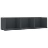 vidaXL CD-Wandregal Grau 75x18x18 cm Holzwerkstoff