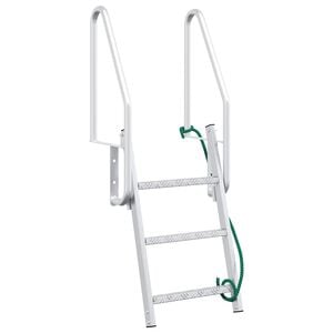 vidaXL 3-Stufen Dockleiter Silber 58 x 77 x 144 cm Aluminium