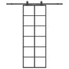 vidaXL Schiebet&uuml;r mit Beschlag Schwarz 76x205 cm ESG-Glas
