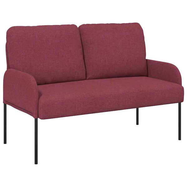 vidaXL Sofas mit Kissen 110cm Weinrot Sperrholz
