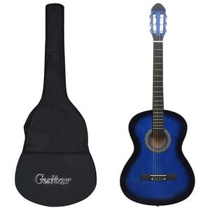 vidaXL Klassikgitarre f&uuml;r Anf&auml;nger mit Tasche Blau 4/4 39