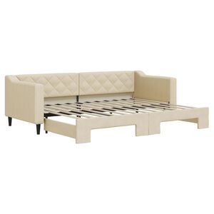 vidaXL Tagesbett Ausziehbar Creme 80x200 cm Stoff