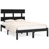 vidaXL Massivholzbett Schwarz 150x200 cm