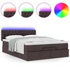 vidaXL Ottomanische Bett mit Matratze & LEDs Dunkelbraun 140x190 cm