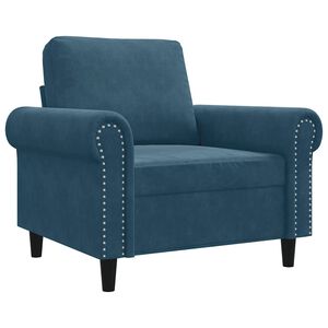 vidaXL Sessel Blau 60 cm Samt