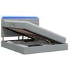 vidaXL LED-Speicherbett mit Matratze Hellgrau 140 x 190 cm Stoff
