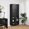 vidaXL Highboard Schwarz Eichen-Optik 69,5 x 34 x 180 cm Holzwerkstoff