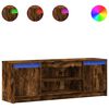 vidaXL TV-Schrank mit LED-Beleuchtung R&auml;uchereiche 139,5x34x50 cm