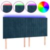 vidaXL LED Kopfteil Dunkelblau 200x5x118/128 cm Samt