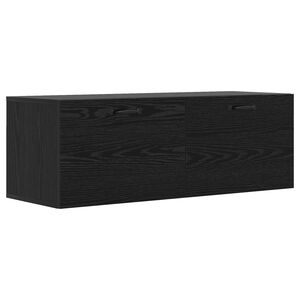 vidaXL Wandschrank Schwarz Eichen-Optik 100 x 36,5 x 35 cm