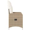vidaXL Gartensessel mit Kissen 2 Stk. Verstellbar Beige Poly Rattan
