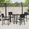 vidaXL Garten Essgruppe 5 pcs Schwarz Pulverbeschichteter Stahl
