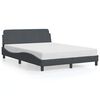 vidaXL Bettgestell "Dover" Dunkelgrau 137x190 cm Samt