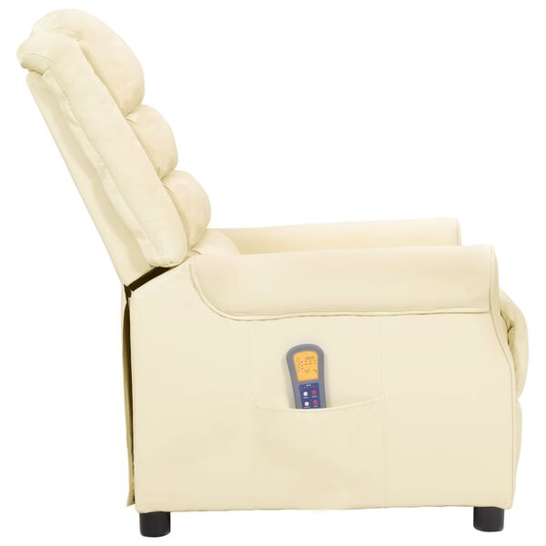 vidaXL Massagesessel Creme Kunstleder