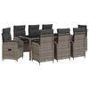 vidaXL Outdoortisch-Set 9 stk. Hellgrau und Dunkelgrau Poly-Rattan